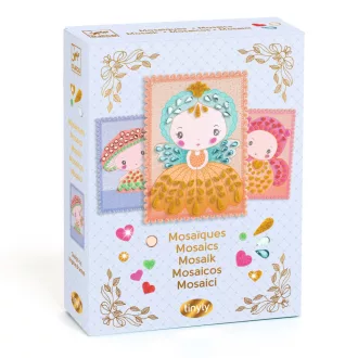   Djeco TINYLY kreatív - Mozaikkép készítés, Sugárka és barátai - Mosaics Stella & Co