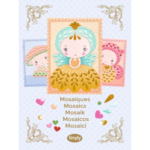 Djeco TINYLY kreatív - Mozaikkép készítés, Sugárka és barátai - Mosaics Stella & Co
