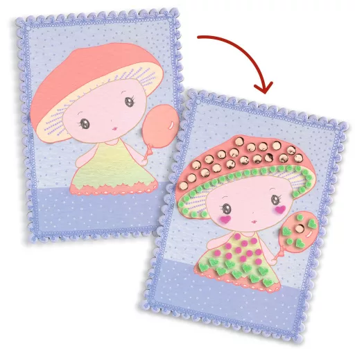 Djeco TINYLY kreatív - Mozaikkép készítés, Sugárka és barátai - Mosaics Stella & Co