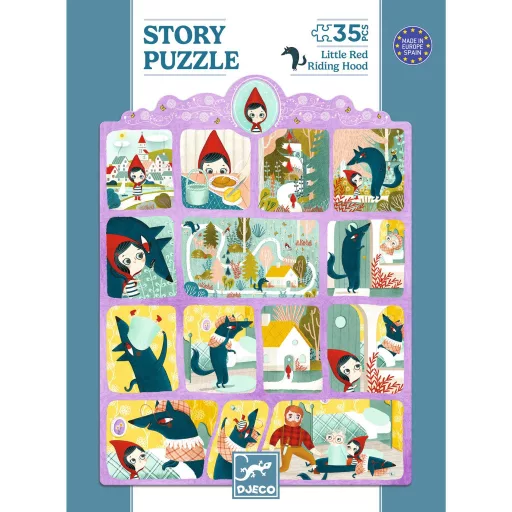 Djeco Mese puzzle - Piroska és a farkas, 35 db-os - Little Red Riding Hood