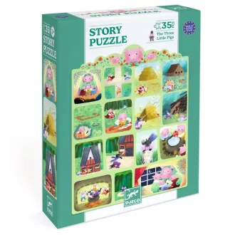   Djeco Mese puzzle - A három kismalac, 35 db-os - The Three Little Pigs