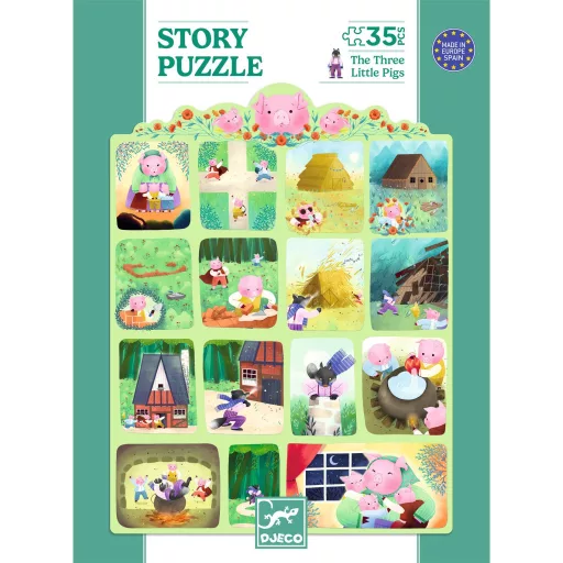Djeco Mese puzzle - A három kismalac, 35 db-os - The Three Little Pigs