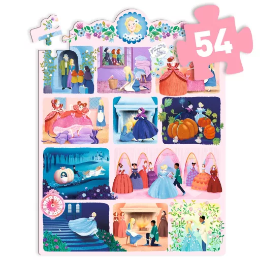 Djeco Mese puzzle - Hamupipőke, 54 db-os - Cinderella