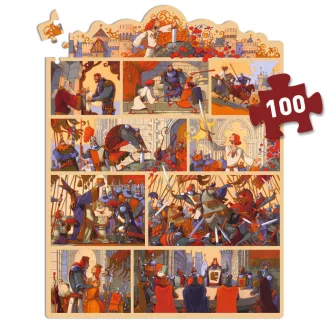   Djeco Mese puzzle - Artúr király, 100 db-os - The King Arthur