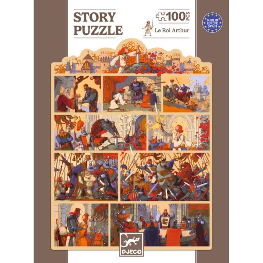Djeco Mese puzzle - Artúr király, 100 db-os - The King Arthur
