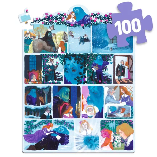 Djeco Mese puzzle - A szépség és a szörnyeteg, 100 db-os - Beauty and the Beast