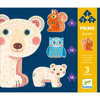   Djeco Primo puzzle - Az erdőben, 9-12-16 db-os - In the forest