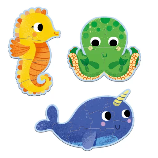 Djeco Primo puzzle - A tengerben, 4-6-9 db-os - In the sea