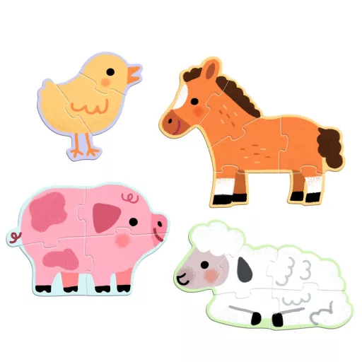 Djeco Primo puzzle - A farmon, 3-4-5-6 db-os - At the farm