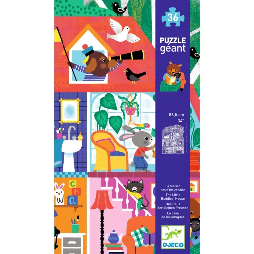 Djeco Óriás puzzle - A Kisbarátok Háza, 36 db-os - The Little Buddies' House