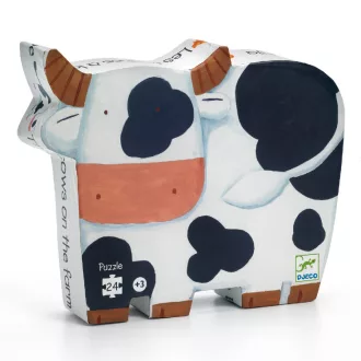   Djeco Formadobozos puzzle - Bocik és tehenek, 24 db-os - The cows on the farm