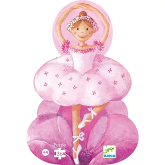   Djeco Formadobozos puzzle - Balerina virággal, 36 db-os - The ballerina with the flower
