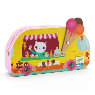   Djeco Formadobozos puzzle - Fagyis kocsi, 16 db-os - Ice cream truck