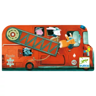   Djeco Formadobozos puzzle - A tűzoltóautó, 16 db-os - The fire truck