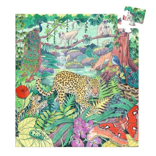 Djeco Formadobozos puzzle - Indiai dzsungel, 54 db-os - Indian jungle