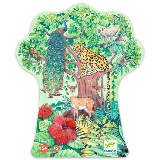 Djeco Formadobozos puzzle - Indiai dzsungel, 54 db-os - Indian jungle