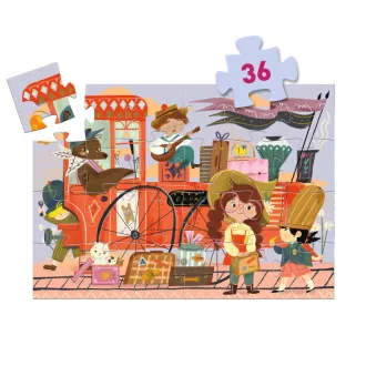   Djeco Formadobozos puzzle - Mia utazása, 36 db-os - Mia's Journey