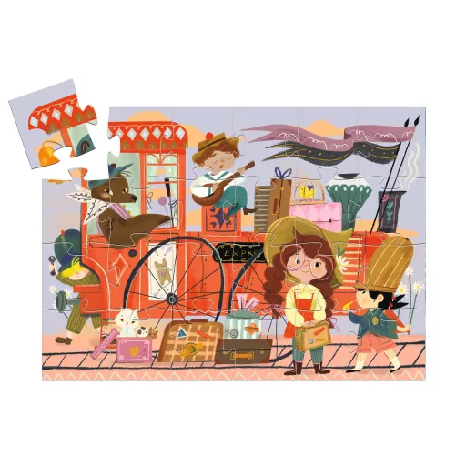 Djeco Formadobozos puzzle - Mia utazása, 36 db-os - Mia's Journey