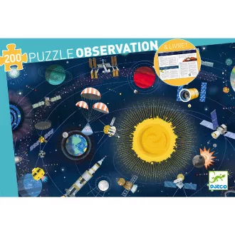   Djeco Megfigyeltető puzzle - A világűr, 200 db-os - The space + booklet
