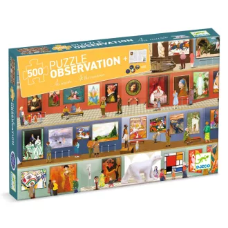   Djeco Megfigyeltető puzzle - A múzeumban, 500 db-os - At the Museum + booklet