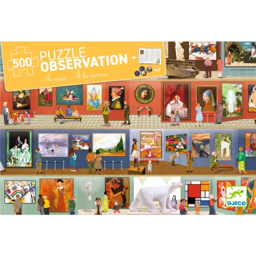 Djeco Megfigyeltető puzzle - A múzeumban, 500 db-os - At the Museum + booklet