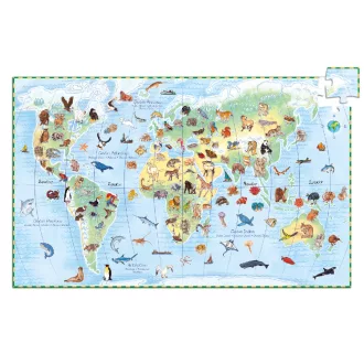   Djeco Megfigyeltető puzzle - Föld állatai, 100 db-os - Animals of the earth