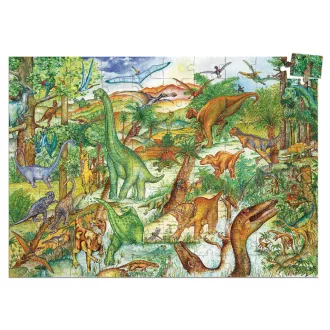   Djeco Megfigyeltető puzzle - Dinoszauruszok, 100 db-os - Dinosaurs + booklet
