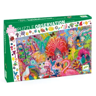   Djeco Megfigyeltető puzzle - Riói karnevál, 200 db-os - Rio Carnival