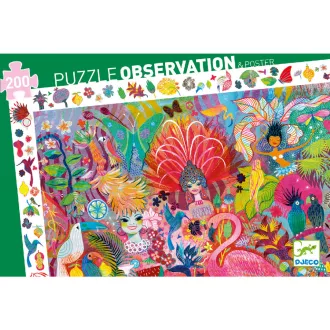   Djeco Megfigyeltető puzzle - Riói karnevál, 200 db-os - Rio Carnival
