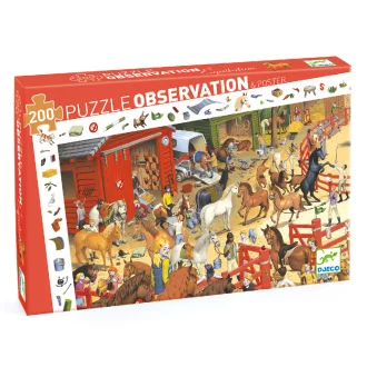   Djeco Megfigyeltető puzzle - Lovaglás, 200 db-os - Horse riding