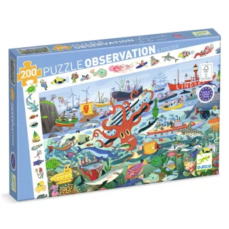   Djeco Megfigyeltető puzzle - Tenger titkai, 200 db-os - Secrets of the Sea