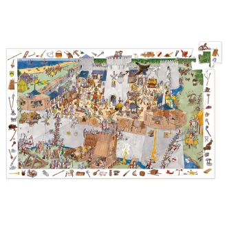   Djeco Megfigyeltető puzzle - Bevehetetlen vár, 100 db-os - Fortified castle