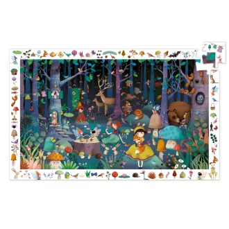   Djeco Megfigyeltető puzzle - Elvarázsolt erdő, 100 db-os - Enchanted Forest