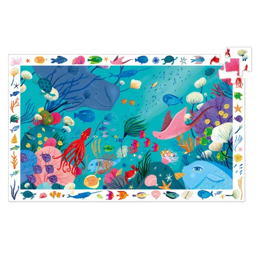 Djeco Megfigyeltető puzzle - Tengerben, 54 db-os - Aquatic