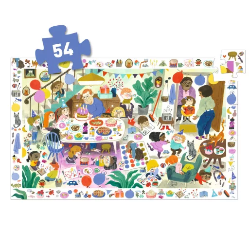 Djeco Megfigyeltető puzzle - Szülinapi parti, 54 db-os - Birthday Party