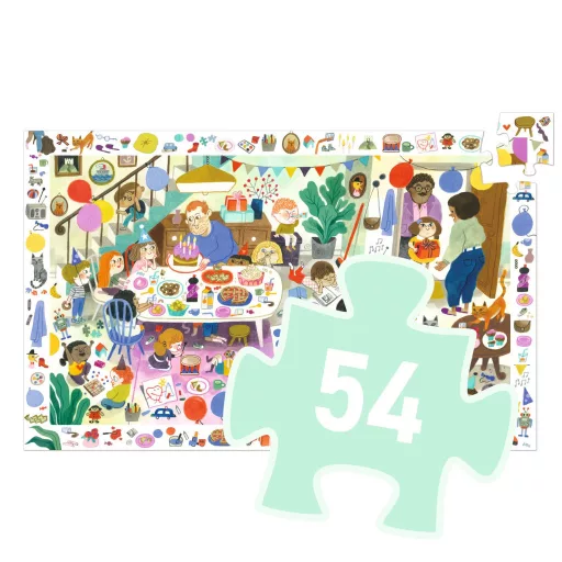 Djeco Megfigyeltető puzzle - Szülinapi parti, 54 db-os - Birthday Party