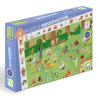   Djeco Megfigyeltető puzzle - Kisbarátok a kertben, 35 db-os - Little friends' garden
