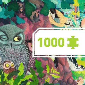   Djeco Művész puzzle - Baglyok és madarak, 1000 db-os - Owls and birds