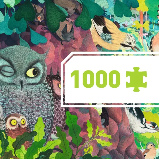 Djeco Művész puzzle - Baglyok és madarak, 1000 db-os - Owls and birds
