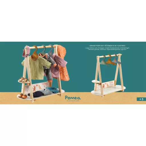 Djeco Nagy ruhafogas 3 vállfával - Large clothes rack, 3 hangers
