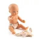 Djeco Játékbaba kiegészítő, tisztálkodás - Baba pelenkázás - 3 nappies