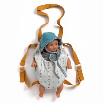   Djeco Babahordozó - Kékes-szürkés - Baby Carrier Blue Gray