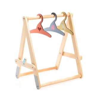 Djeco Ruhafogas 3 vállfával - Clothes Rack and 3 hangers