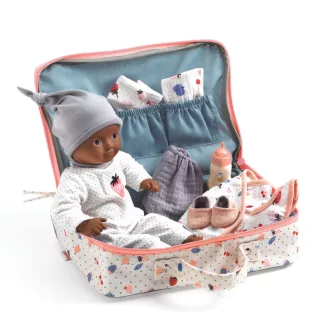   Djeco Játékbaba kiegészítőkkel - Cseri bőröndje - Cerise's suitcase