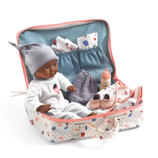 Djeco Játékbaba kiegészítőkkel - Cseri bőröndje - Cerise's suitcase