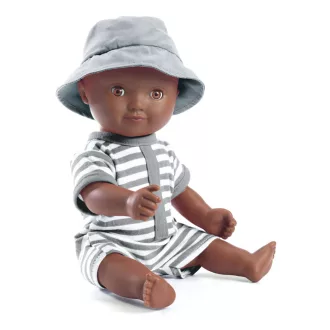 Djeco Játékbaba, fürdethető - Samu, 32 cm - Baby Samra