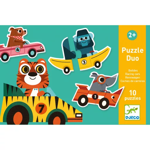 Djeco Párosító puzzle - Autós - Racing cars