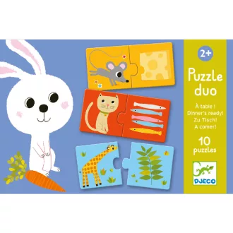   Djeco Párosító puzzle - Ki mit eszik? -  Dinner's ready!