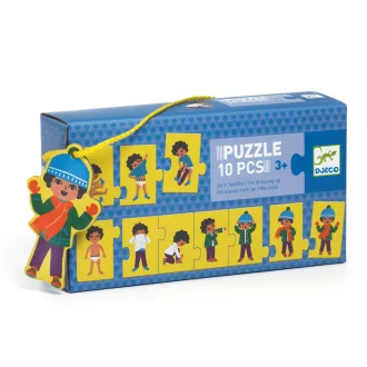   Djeco Sorozatkirakó puzzle - Öltözködés, 10 db-os - I am dressing up