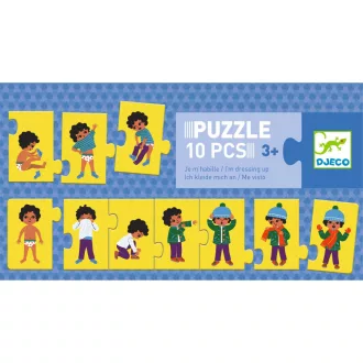   Djeco Sorozatkirakó puzzle - Öltözködés, 10 db-os - I am dressing up